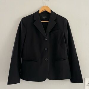 Talbots Elegant Black Wool Blend Blazer Jacket